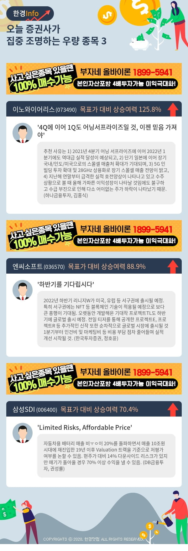 [핫클릭]오늘 증권사가 집중 조명하는 우량 종목 3