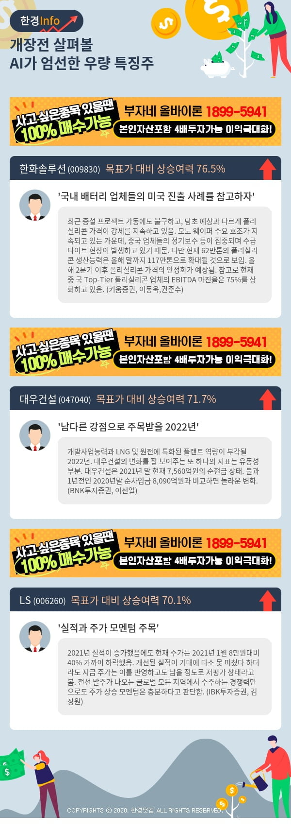 [핫클릭]개장전 살펴볼 AI가 엄선한 우량 특징주