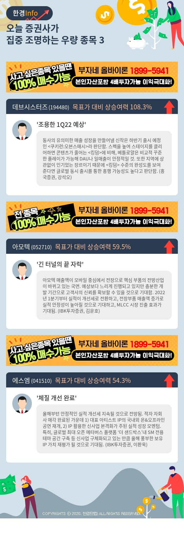 [핫클릭]오늘 증권사가 집중 조명하는 우량 종목 3