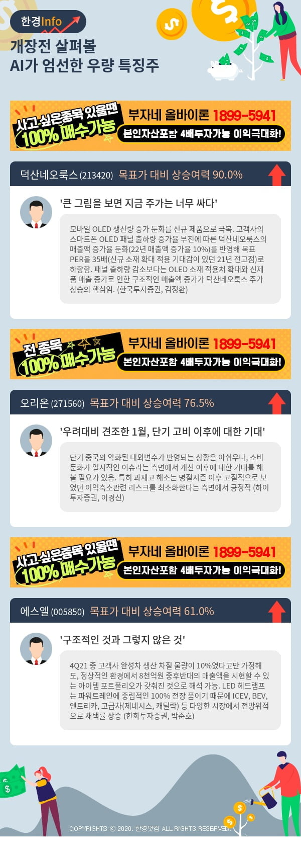 [핫클릭]개장전 살펴볼 AI가 엄선한 우량 특징주