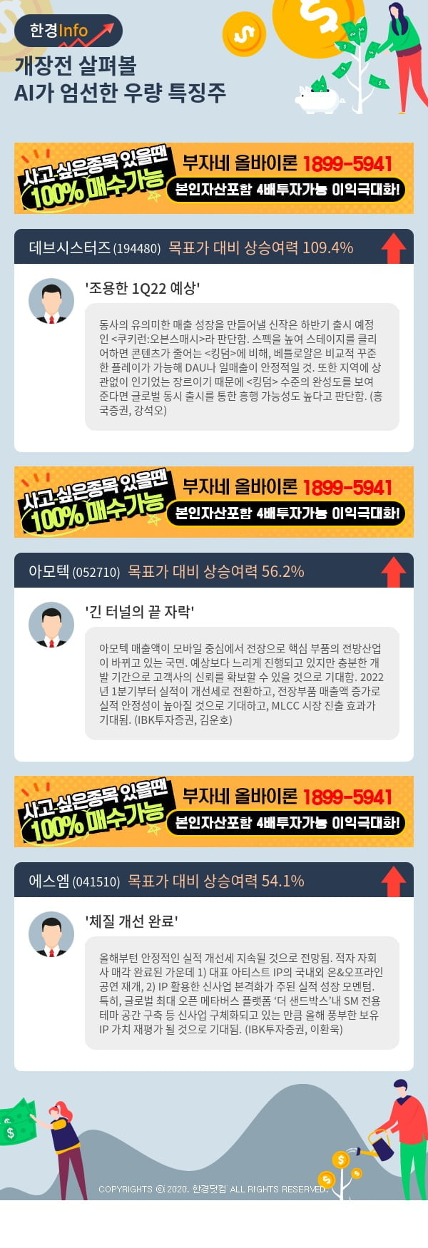 [핫클릭]개장전 살펴볼 AI가 엄선한 우량 특징주