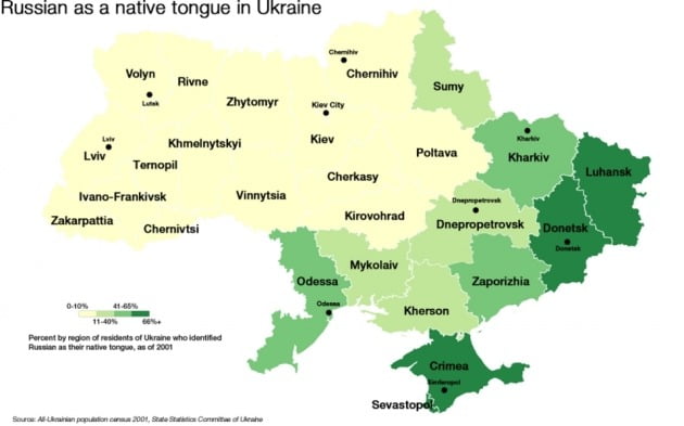 população russa na Ucrânia.  foto = ilha