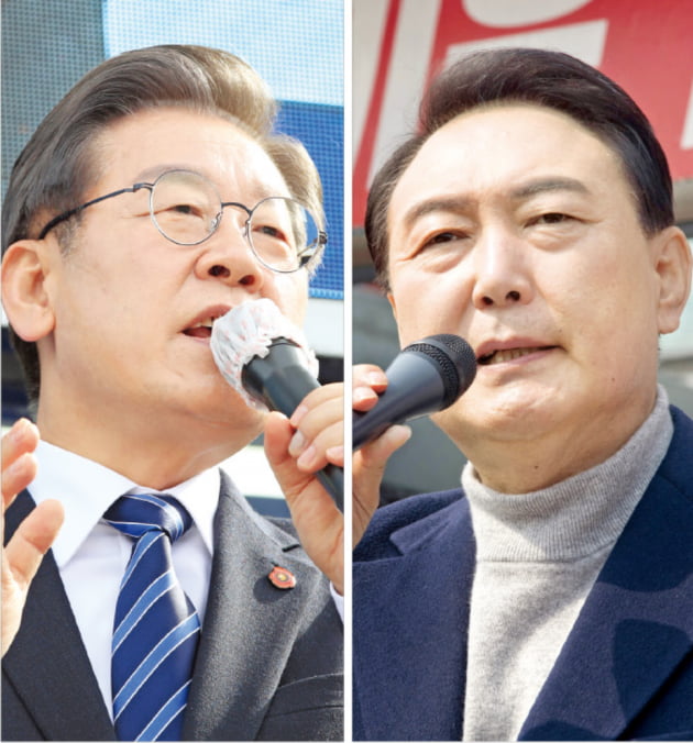 [포토] 이재명 '지방'·윤석열 '수도권'…유세 총력전