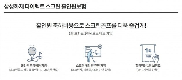 삼성화재, '다이렉트 스크린홀인원보험' 출시
