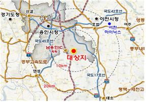 경기도, 용인 반도체 클러스터 개발지 '60.1㎢ 토지거래허가구역 재지정'