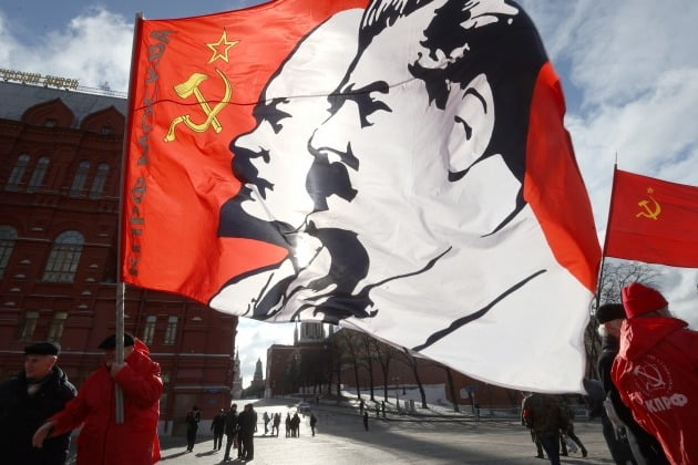 지난 5일 모스크바 붉은광장에서 열린 스탈린 사망 69주년 추도식. 사진=타스