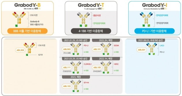 에이비엘바이오의 이중항체 플랫폼 기술 및 관련 파이프라인 / 사진=에이비엘 회사소개서 캡처