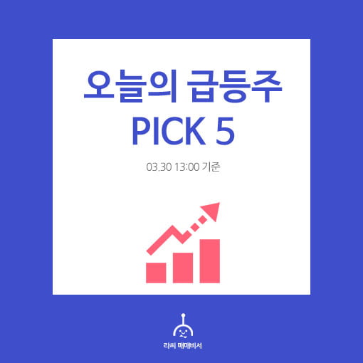 오후장 급등주 PICK 5 - 한솔로지스틱스, 바이오에프디엔씨, 코아시아...