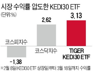 KEDI 30 ETF 최고가…코스피 1% 떨어질 때 3% 상승