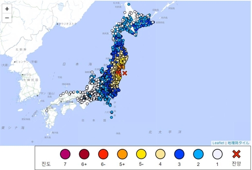 日후쿠시마 앞바다 규모 7.3 강진…원전수조 냉각기능 한때 정지