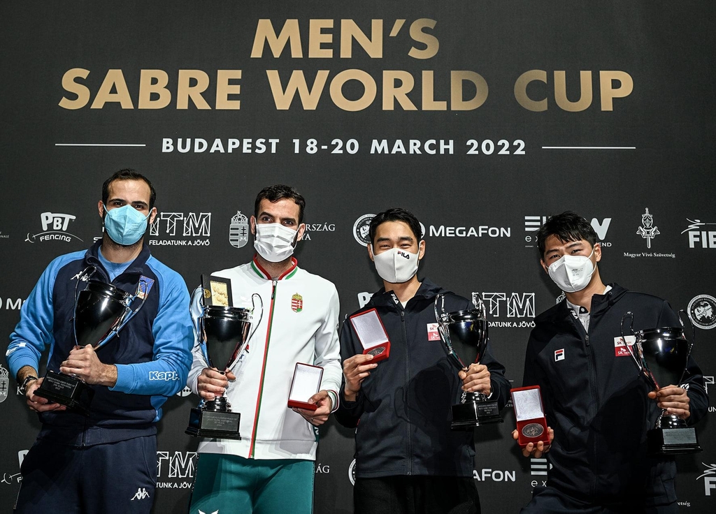 펜싱 남자 사브르 오상욱·김정환, 부다페스트 월드컵 동메달