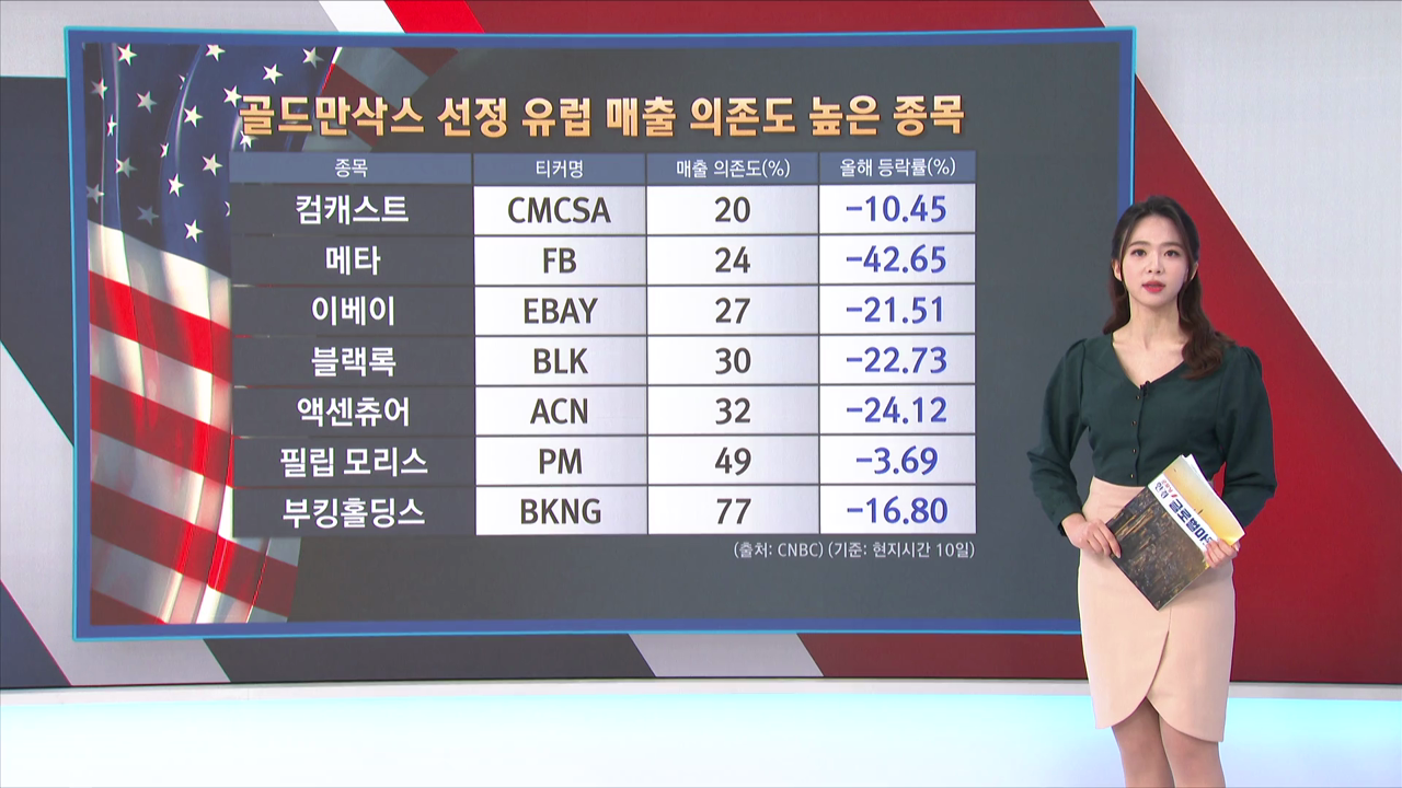 3월 11일 골드만삭스, 유럽 매출 의존도 낮은 미국주식 추천