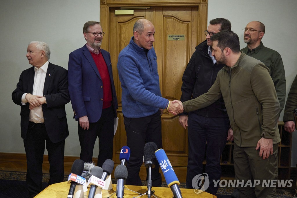 [우크라 침공] 동유럽 3개국 정상의 '과감한' 키이우 방문(종합)