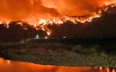 화마 연기에 휩싸인 삼척LNG기지 '초긴장'…산불은 2㎞까지 접근