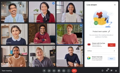 구글, 업무용 툴 강화..."10만명에게 영상 회의 '라이브 방송' 가능해진다" 