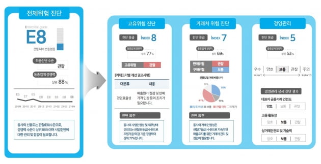 지능형 기업 진단 솔루션 'BASA'의 기업판 건강진단보고서. /사진=신용보증기금