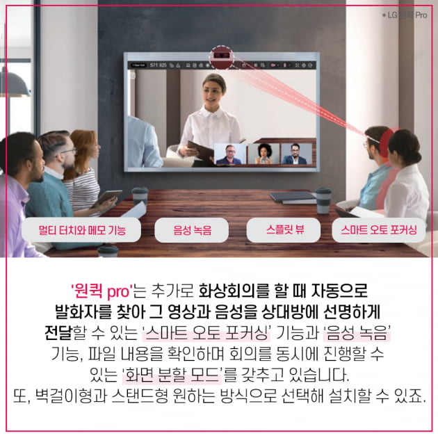 “카메라, 메모, 화면 공유까지 한번에” 우리 회사 화상회의 책임지는 LG 올인원 Biz스크린 ‘원퀵’