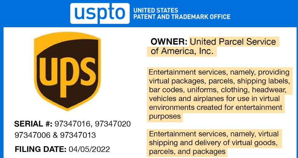 물류업체 UPS, 美 특허상표청에 메타버스 관련 상표 출원