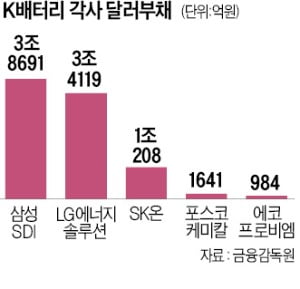 배터리 업계, 외화부채만 13조원…환율 뛸 때마다 이자비용 '눈덩이'