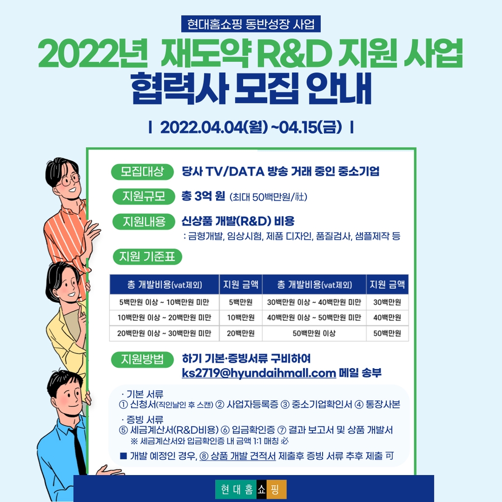 현대홈쇼핑, 중소협력업체에 연구개발비 지원