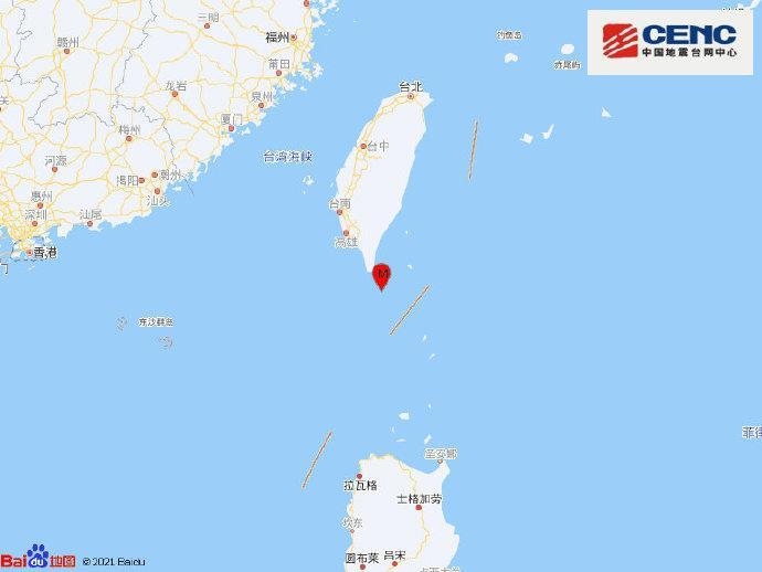 대만 남부 해역서 규모 5.3 지진