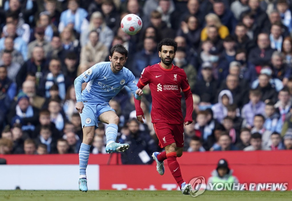 EPL '승점 1 차이 1·2위' 맨시티·리버풀, 맞대결 2-2 무승부