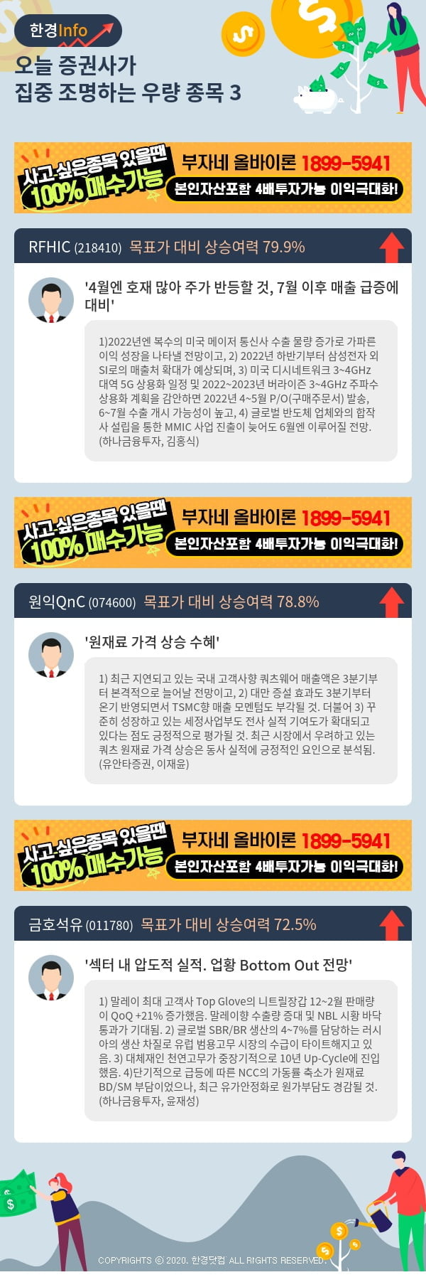 [핫클릭]오늘 증권사가 집중 조명하는 우량 종목 3