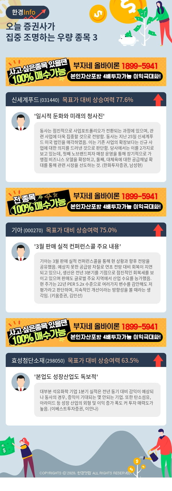 [핫클릭]오늘 증권사가 집중 조명하는 우량 종목 3