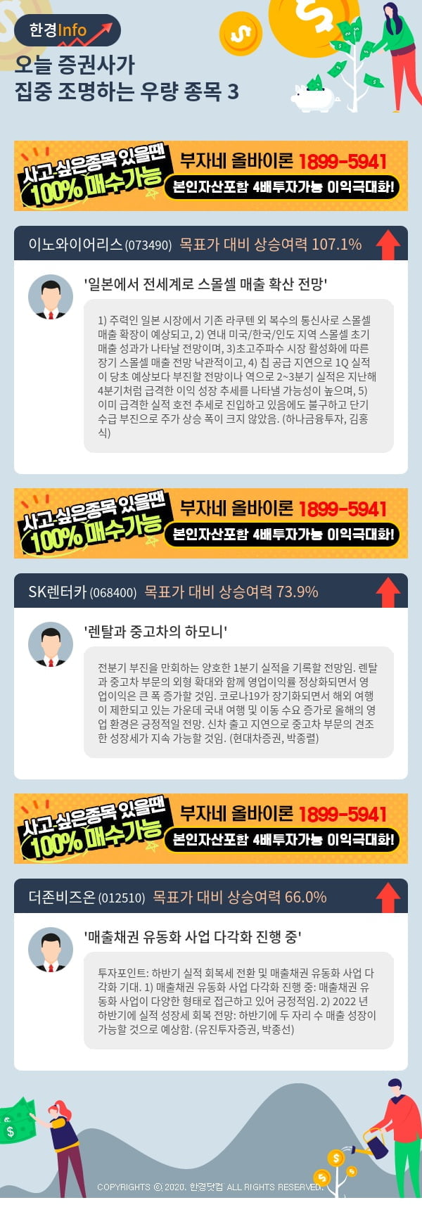 [핫클릭]오늘 증권사가 집중 조명하는 우량 종목 3