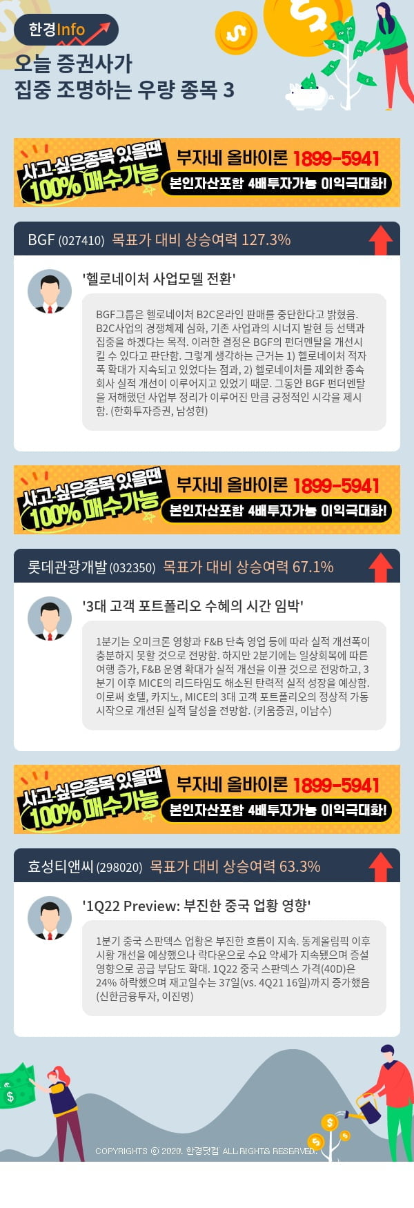 [핫클릭]오늘 증권사가 집중 조명하는 우량 종목 3