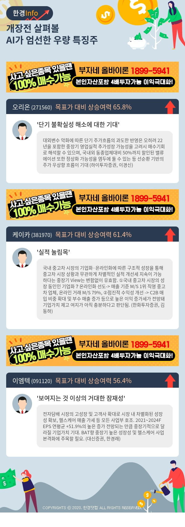 [핫클릭]개장전 살펴볼 AI가 엄선한 우량 특징주