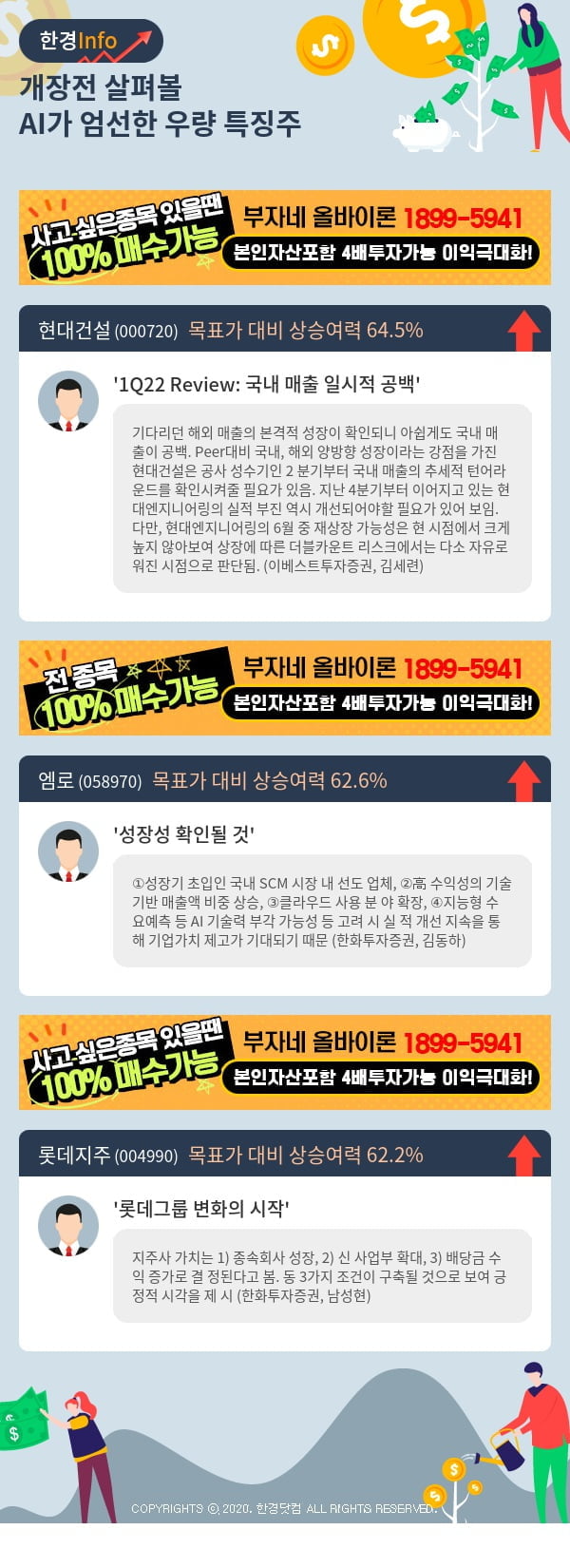 [핫클릭]개장전 살펴볼 AI가 엄선한 우량 특징주