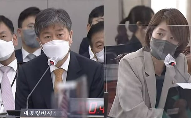 김대기 대통령실 비서실장(좌)과 고민정 민주당 의원. SBS 유튜브 캡쳐