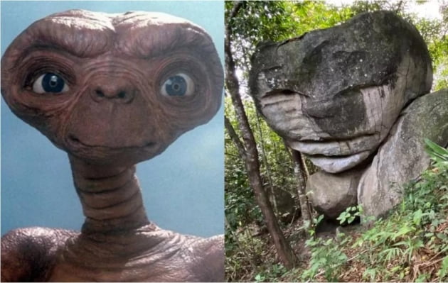 브라질에서 관광객들에게 인기를 끌고 있는 ET'를 닮은 바위. /사진=연합뉴스 