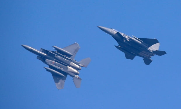 공군 F-15K가 출격하는 모습. 사진=연합뉴스