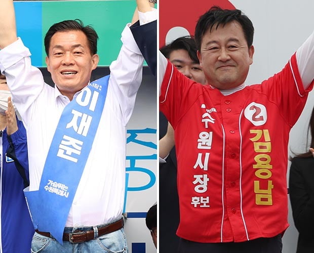  더불어민주당 이재준(왼쪽) ·국민의힘 김용남 경기 수원시장 후보. 사진=연합뉴스