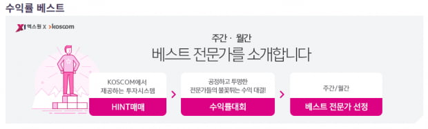 X1 소식! 4월 엑스원 수익률 대회 베스트 전문가는? (Click)