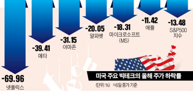 올 들어 주가 급락 美 빅테크 앞날은?…"성장성 한계" vs "잠시 숨고르기"