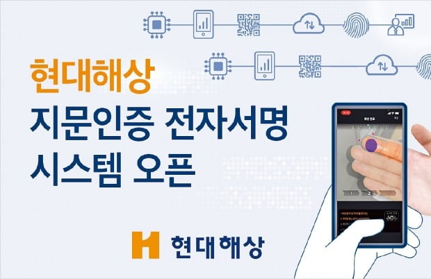 현대해상은 보험 계약을 체결할 때 소비자가 직접 스마트폰으로 지문을 촬영해 전자서명을 할 수 있는 '지문인증 전자서명 시스템'을 개발해 활용하고 있다. 이 시스템으로 기존 10단계의 서면 청약 절차가 4단계로 대폭 줄었다. 현대해상 제공 