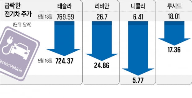 '악재 늪' 美 전기차株…앞이 안보인다