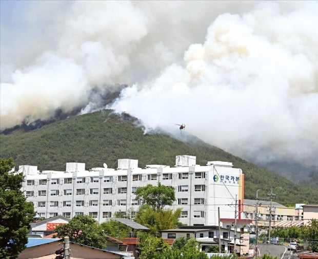 [포토] 14시간째 불타는 밀양…'산불대응 3단계' 발령
