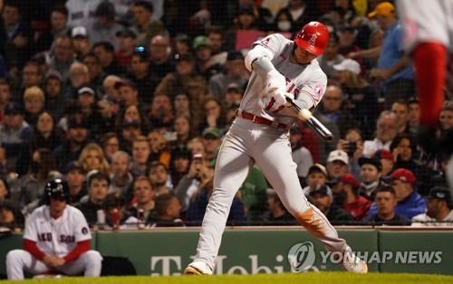 MLB 오타니, 4경기 만에 안타 신고…보스턴전 4타수 1안타