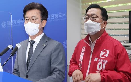 대전시장 격돌 허태정·이장우 후보, 지역현안 공약 곳곳서 맞서