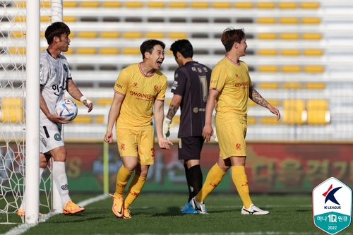 '허율 결승골' 광주, 안산 2-0 제압하고 K리그2 선두 질주(종합)