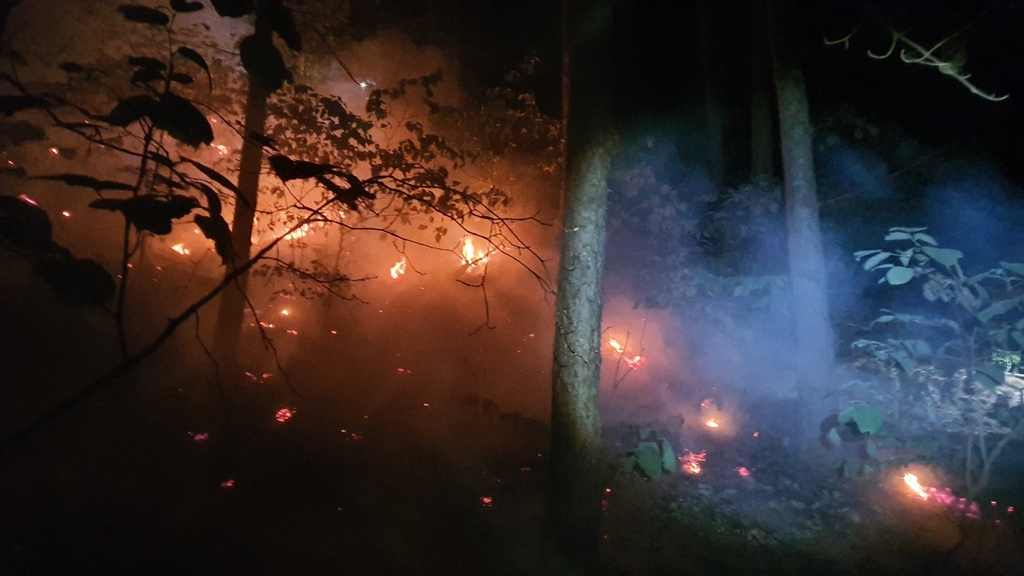 가평 화엄산 애기봉서 산불…산림 1.05㏊ 태워