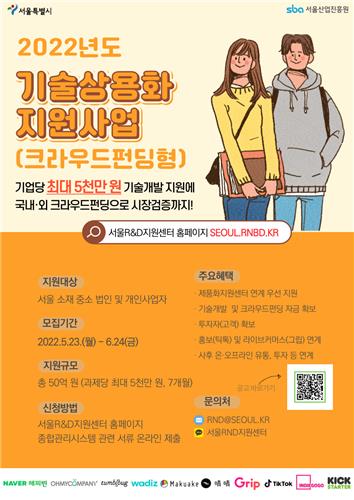 서울시, 크라우드펀딩 활용해 중소기업 기술상용화 자금 지원