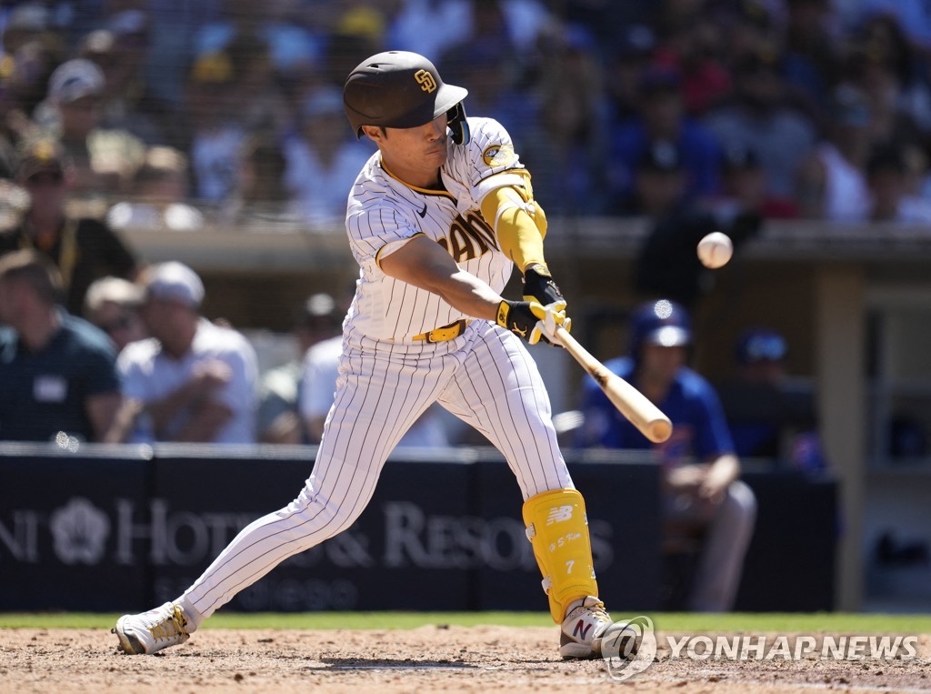 MLB 김하성, 일주일 만에 안타…타율 2할 회복