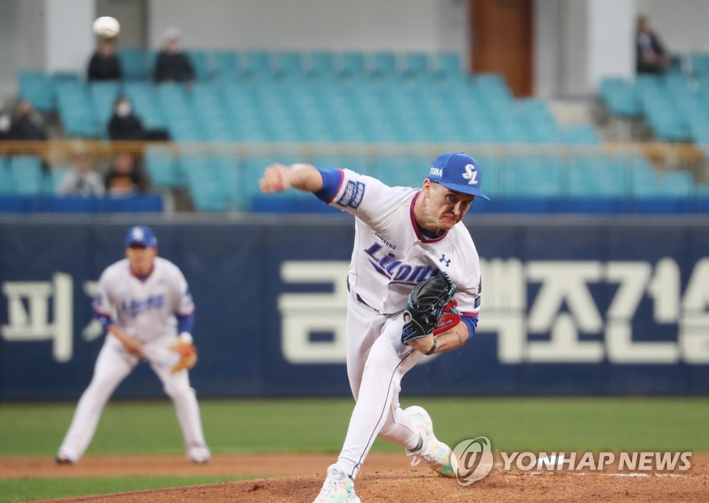 에이스 뷰캐넌 시즌 1호 완봉승…삼성, 두산 꺾고 3연승