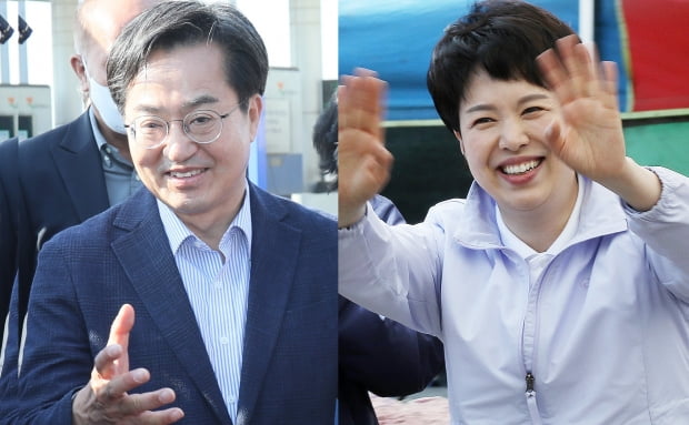 김동연(왼쪽) 더불어민주당, 김은혜 국민의힘 경기도지사 후보. 사진=연합뉴스