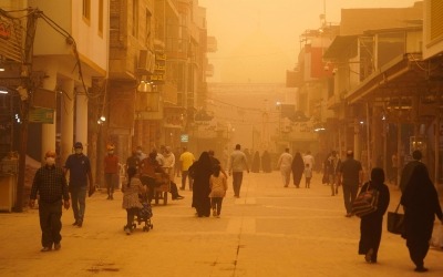 주황색 도시 된 이라크 바그다드…하루 수백명 호흡곤란 호소